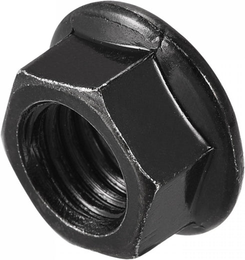 uxcell M10 20pcs Serrated Flange Hex Lock Nuts, Carbon Steel Black Oxide Finished