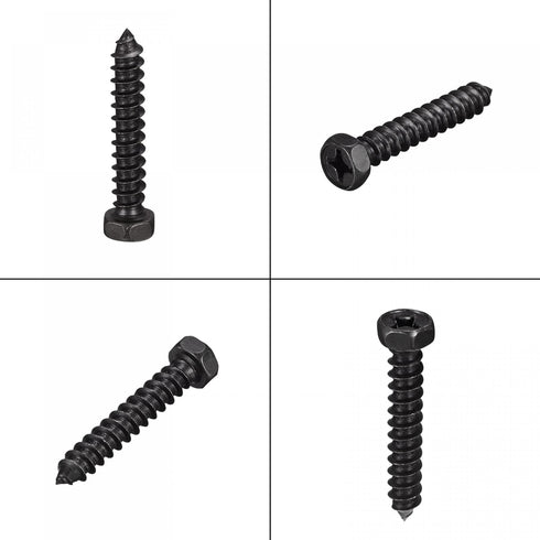 uxcell Hex Lag Screws 1/4" x 1-1/2" Carbon Steel Phillips Head Self-Tapping Bolts for Deck Building, 25pcs