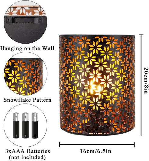 8''H Bulb 6-Hours JHY DESIGN Battery Powered Lamp Vintage Wall Mount Lamp Metal Wall Sconce Lighting with LED Edison