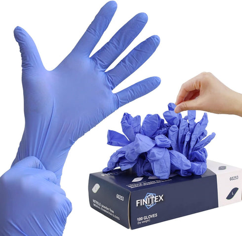 FINITEX Nitrile Disposable Gloves, Medical Exam Gloves - 100/1000 PCS Latex-free Examination Purple Chemo Gloves