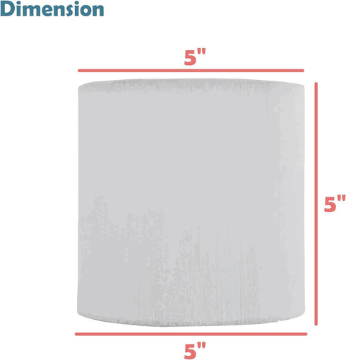 Aspen Creative 31191A 5" 5" 5" Small Clip-On Drum Lamp Shade in Grey, Top x Bottom x Slant Height, for Chandeliers