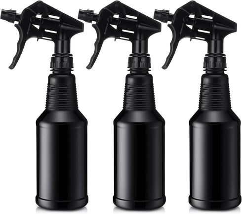 Honeydak 3 Pack Plastic Spray Bottles Black 17 oz Heavy Duty Opaque