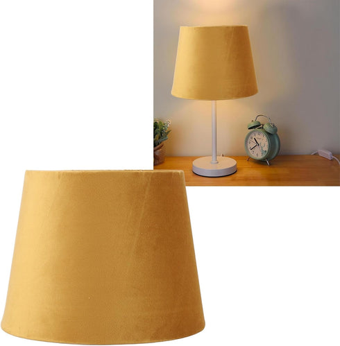 HEEPDD E14 E27 GLOGLOW Velvet Fabric Conical Lampshade, Handcrafted Soft Touch, Dual Use, Perfect for Table and Floor