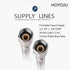 Braided Faucet Connector Supply Hose 1/2"-14NPSM Brass Nut X 3/8 Female Fitting, Stainless Steel Lead-Free 20-Inch Long