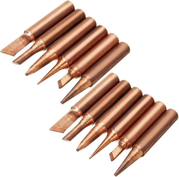 Yakamoz 12Pcs Soldering Tips Kit 900M Lead-Free Copper Solder Iron Tip Replacement Accessories for Solder Station