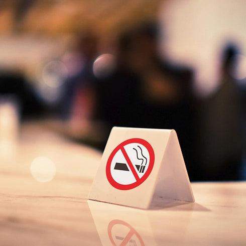 HYBSK No Smoking Logo Labels Glossy Paper Public Warning Stickers, 1.5" Round, 500 Total Per Roll