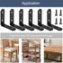 6 65x65mm 90 Pcs Black L Bracket Corner Braces Stainless Steel Heavy Duty Shelf Bracket for Wood, Shelves, Degree
