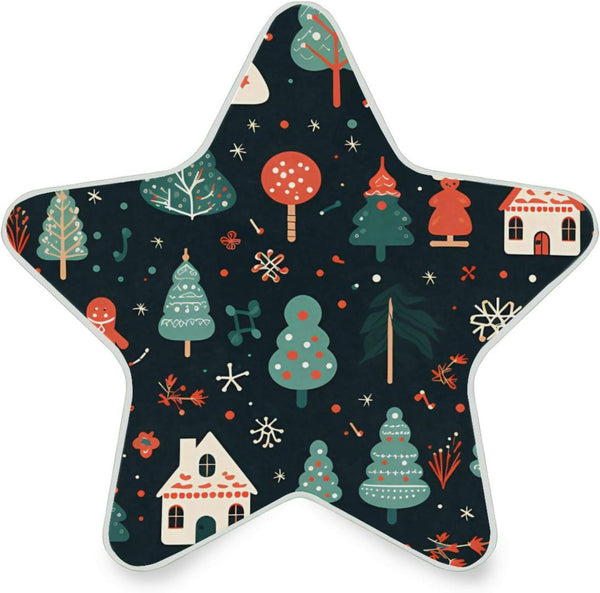 ALAZA Merry Christmas Pine Tree Snowflake Retro Star Shaped LED Night Light