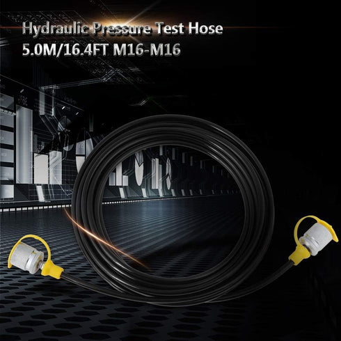 Test Hose, 64MPa Hydraulic Pressure Test Hose 5.0M/16.4FT, M16-M16 Coupling for Liquid Delivery