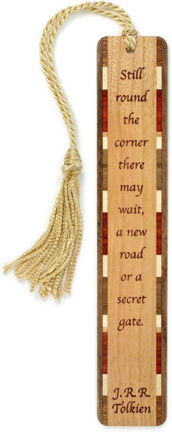 J.R.R. Tolkien Engraved Wooden Bookmark - Still Around The Corner There May Wait | LOTR Gift, Made in USA,