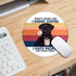 HANTUONE Funny Dog Round Mouse Pad with Non-Slip Rubber and Stitched Edges, Desk Accessories for Women, Friends, Dog