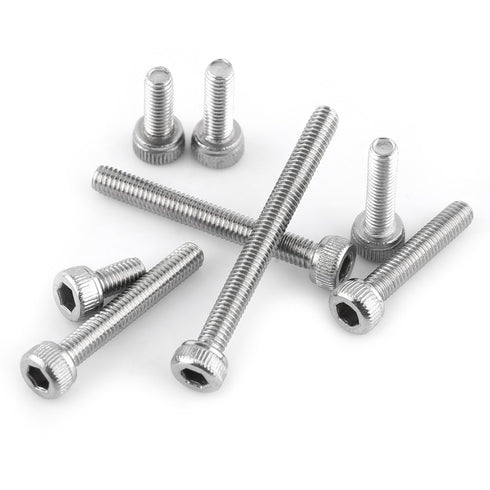 M3 Cap Head Screws, 100pcs M3*6/8/10/12/16/20/25/30 304 Stainless Steel Metric Thread Hex Socket Cap Head Screws