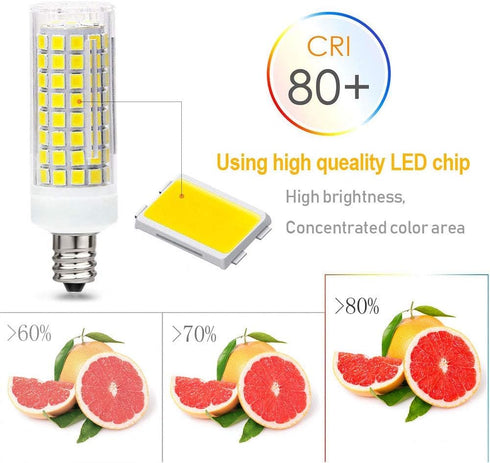 10W E12 LED Corn Light Bulb, 4 Pack, Dimmable 100 Watt Equivalent, 1000LM 6000K Decorative Candle E12 Base for Home