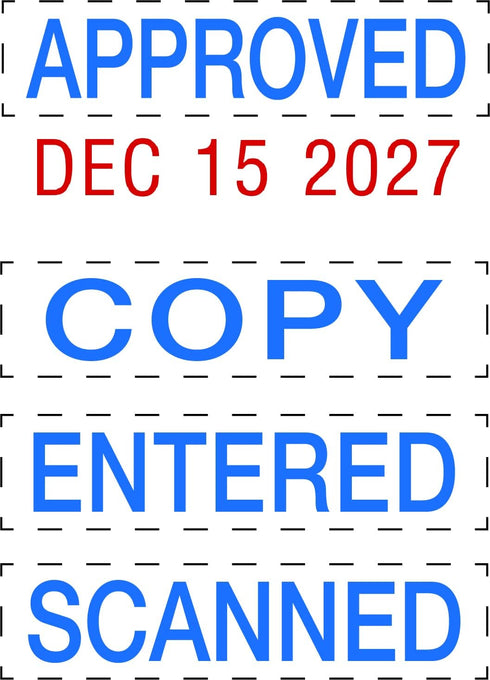 Trodat Printy 4850 Date Stamp, Pocket Sized Self Inking Stamp, Blue and Red Ink