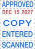 Trodat Printy 4850 Date Stamp, Pocket Sized Self Inking Stamp, Blue and Red Ink