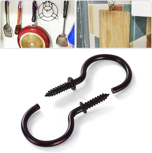 GMBYLBY 18 Pieces Ceiling Screw Hooks Outdoor String Light Hooks Household Threaded Hook for Lights Hanging Easy