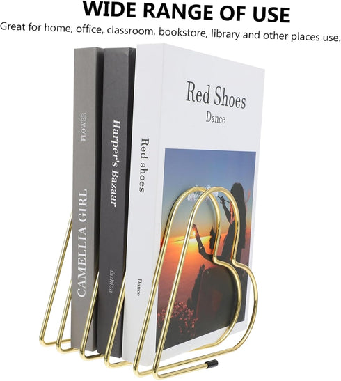 HOODANCOS Practical Bookend Study Iron Book Book Storage Bookends Desk Organizer Stylish Stand