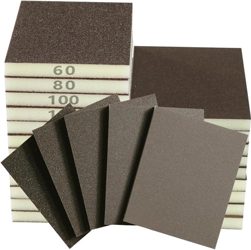 Necosthua 16PCS Sanding Sponge, 60 80 100 120 150 180 240 320 Coarse