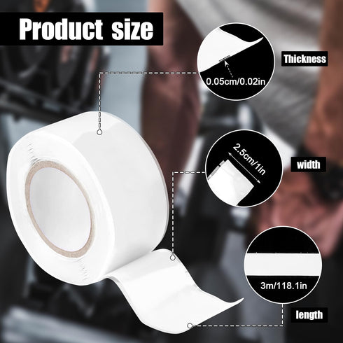 2 Rolls Self-Fusing Silicone Tapes, 1 inch x 10ft Self Sealing Fusing Silicone Tape Waterproof Hose Repair Tape Pipe Repair Tape Rescue Tape for Hose/Pipe Leaks Emergency Repair (White)