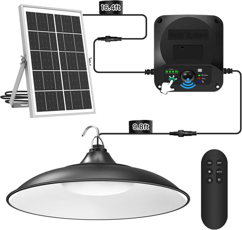 Solar Shed Lights Indoor Outdoor, 3200LM Motion Sensor Pendant Light Daytime Available