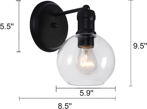 Chloe Lighting 1 6" OXA Transitional Light Matt Black Indoor Wall Sconce Wide