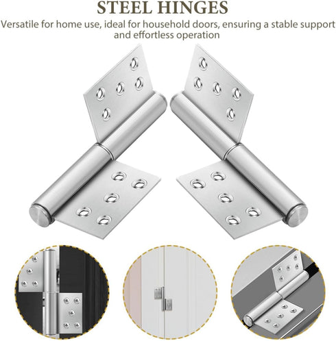 1Pair KALLORY Heavy Duty Stainless Steel Lift Off Hinges Detachable Flag Door Hinges for Easy Installation Durable