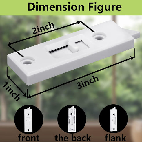 Window Latch Locks Window Parts and Hardware Window Tilt Latch Plastic Construction, Spring Loaded, 2 Inch Hole Center Spacing Sliding Lock Replacement (12 Pieces)