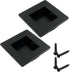 2 Pack Square Sliding Cabinet Finger Pulls, Stainless Steel Recessed Flush Pocket Handles, 2.3 Inch (59mm)