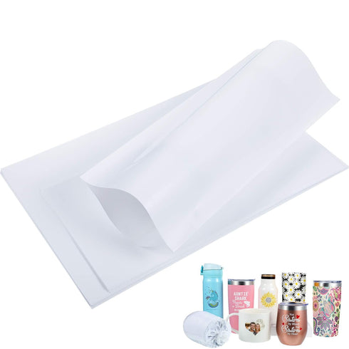 Zonon 50 Pcs Sublimation Heat Shrink Wraps Film Blanks, 5 Different Sizes, White Wrap Bags Tube