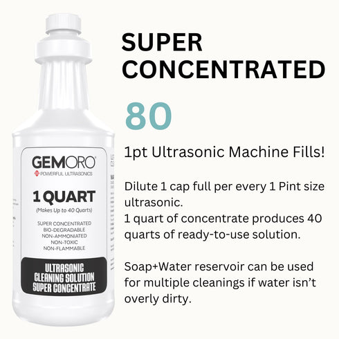 (1 GemOro Jewelry Cleaner Solution Concentrate for Ultrasonic Machines | Professional Performance Liquid Cleans Rings