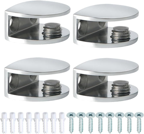 Alise Glass Shelf Bracket Adjustable Shower Brackets,Heavy Duty Rectangle Clamp Holder for