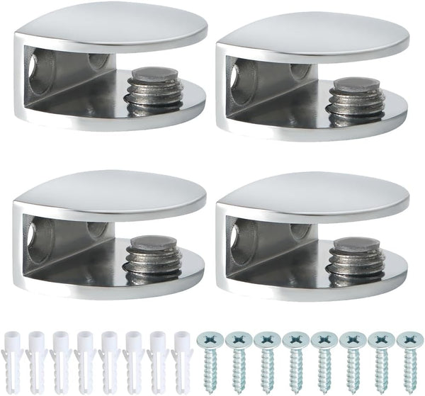 Alise Glass Shelf Bracket Adjustable Shower Brackets,Heavy Duty Rectangle Clamp Holder for