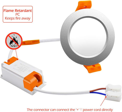 2 Inch Dimmable 3W(35W 5000K CRI80, Driver(4 Pack) YGS-Tech LED Recessed Lighting, Downlight Halogen Equivalent)