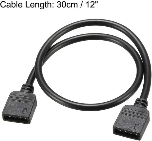 4 5050 3528 30cm 2Pcs uxcell RGB Splitter Cable Female to Female Pin Extension Connector Cord Wire for LED Light Strips