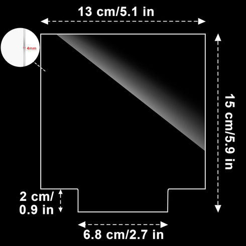 Acrylic Sheet Clear Cast for LED Light Base(Pack of 12)-5.9" x 5.1" x4mm Clear Square Acrylic Blanks for DIY Laser Cutting,Engraving,Painting,Drawing with Protective Film