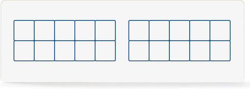 SCRIBBLEDO Dry Erase Ten Frame Board 4" x 12" Double Sided for Kids to Visualize Base 10 Number Concepts