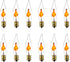 Sunlite Petite Chandelier Flicker Flame Light Bulb Candelabra Base, Orange, for Holiday