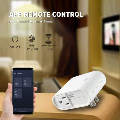 Zwave Smart Light Dimmer Outlet, Z-Wave Plug-in Socket, Built-in Repeater, Requires Z Wave Hub, Works with SmartThings,