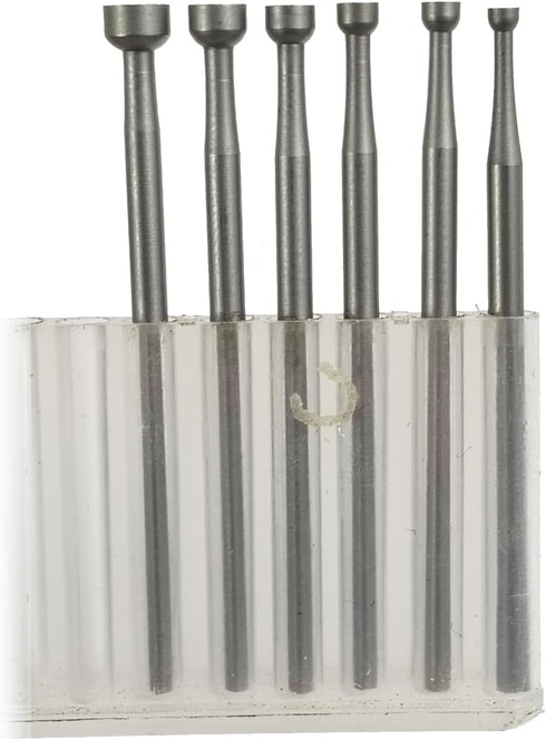 Luo ke 1.8mm - 4mm Round Cup Burr, 3/32'' Shank Cup Burs for Rotary Tools (Pack of 6)
