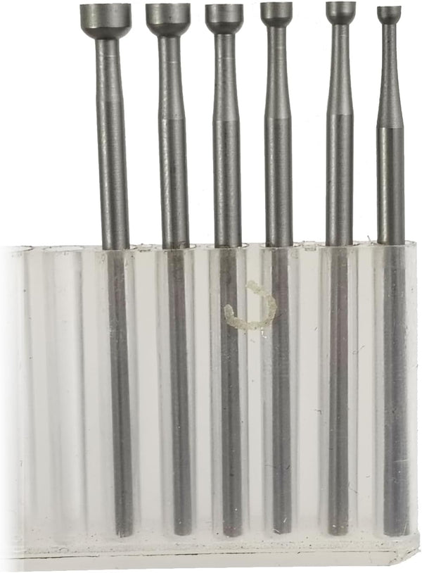Luo ke 1.8mm - 4mm Round Cup Burr, 3/32'' Shank Cup Burs for Rotary Tools (Pack of 6)