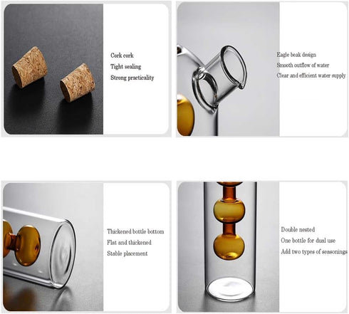 ARGENTFLUX 2 1 40+350ML Oil And Vinegar Dispenser, Oil and Vinegar Dispenser Glass, in Glass Oil and Vinegar Dispenser