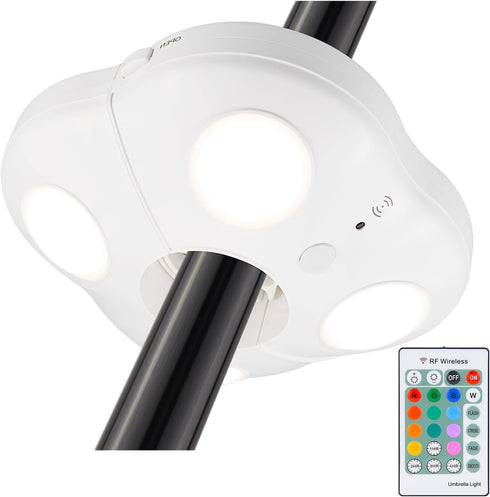 BIGMONAT Battery Operated Patio Umbrella Light, Outdoor LED Table Umbrella Lights with