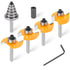 yqlbgprj Rabbeting Router Bit Set with 6 Bearings, 1/4-Inch Shank, 4Pcs Bits (1/8"3/8"