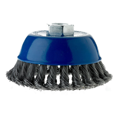 Mercer Industries 189030 - 4" x 5/8"-11 Knot Cup Brush, .020 Carbon Steel Wire for Cleaning