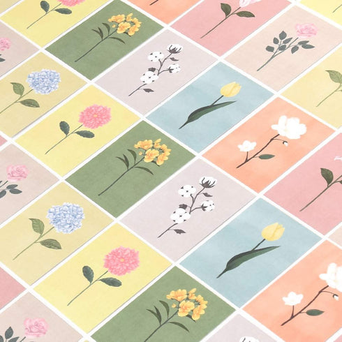 Monolike Message Card The Flower - Mix 40 Cards, 20 Envelopes Pack, Emotional and Sophisticated Mini Cards