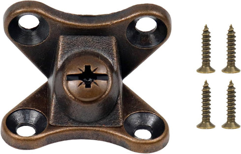 24Pcs Zinc Alloy Right Angle Support Brackets for Corner Shelving - Red Bronze