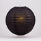 Luna Bazaar Paper Lantern (20-Inch, Parallel Style Ribbed, Black) - Rice Paper