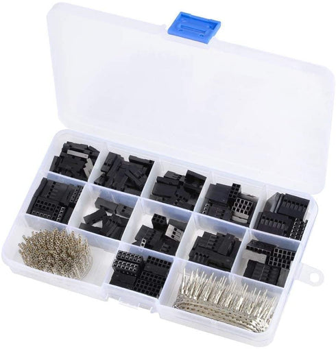 Mesee 620 Pieces Dupont Crimp Pin Connector Assortment Kit, 2.54mm Pitch JST SM 1-6 Pin Housing
