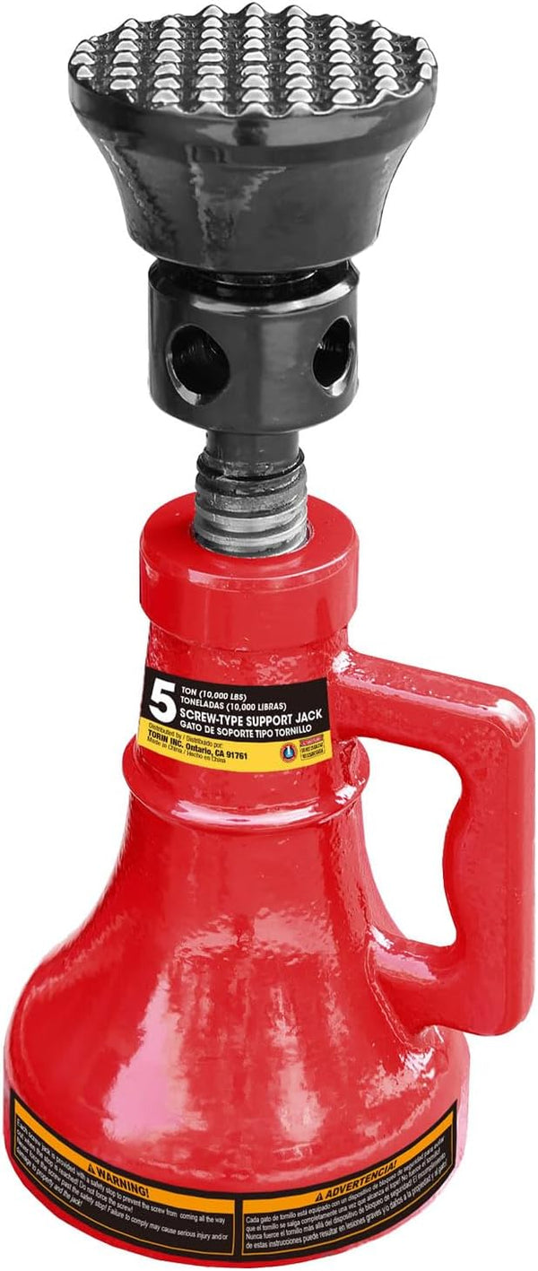 5 Ton (10,000 LBs) Professional Car Support Screw Jack - Red for House Construction Bridge Stabilization
