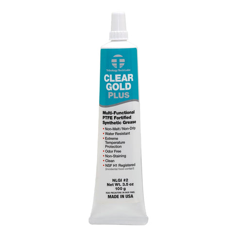 TTL Clear Gold Plus PTFE Grease, Clear, 3.5 oz NSF H1 Food